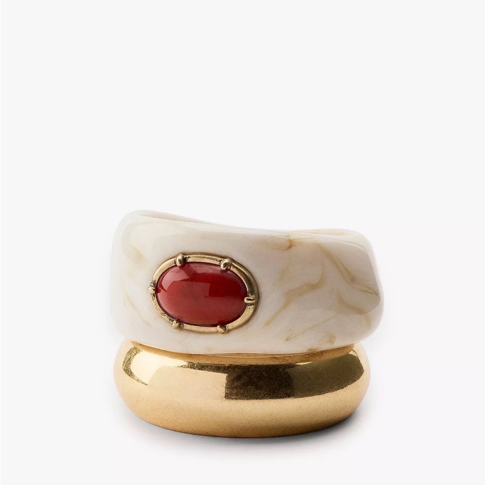 ZARA RESIN AND METAL BANGLE BRACELETS NWT